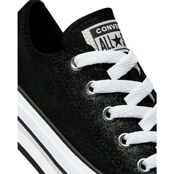 NEW Converse Chuck Taylor Lift Platform 5.5Y/ 7 Women's Black Iridescent Leather - Picture 7 of 9